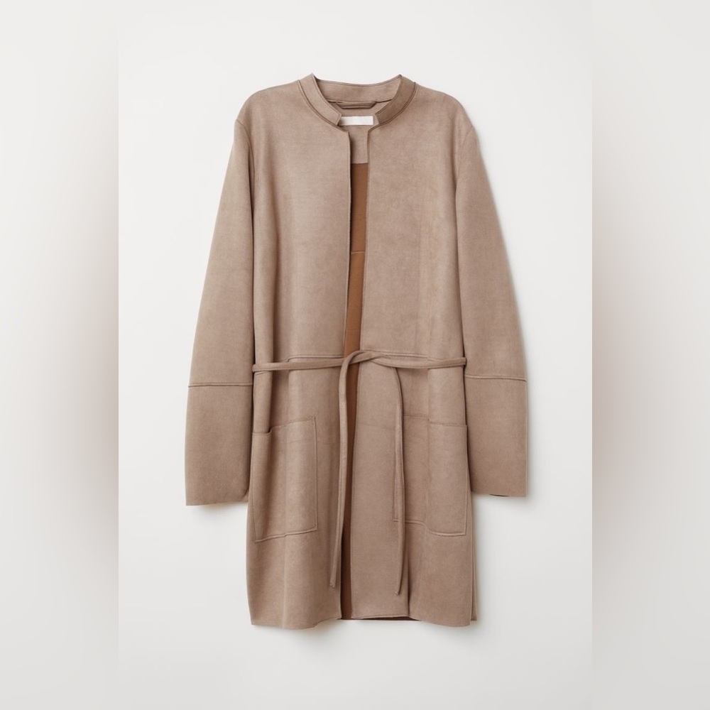 H&M Taupe Faux Suede Coat - Picture 1 of 4